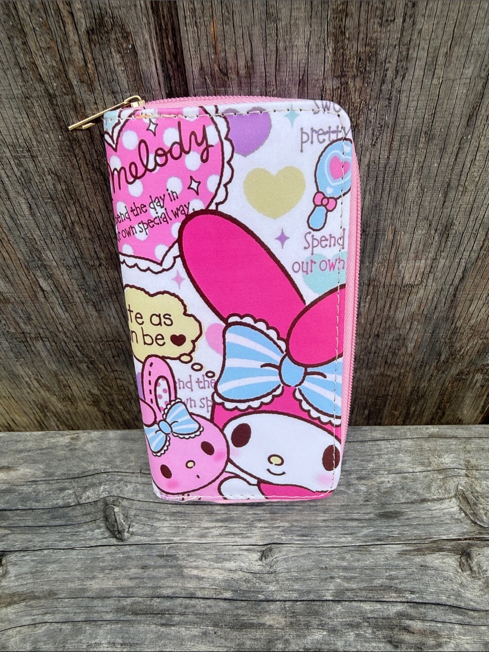 Sanrio My Melody Pink Pastel Character Zip Wallet